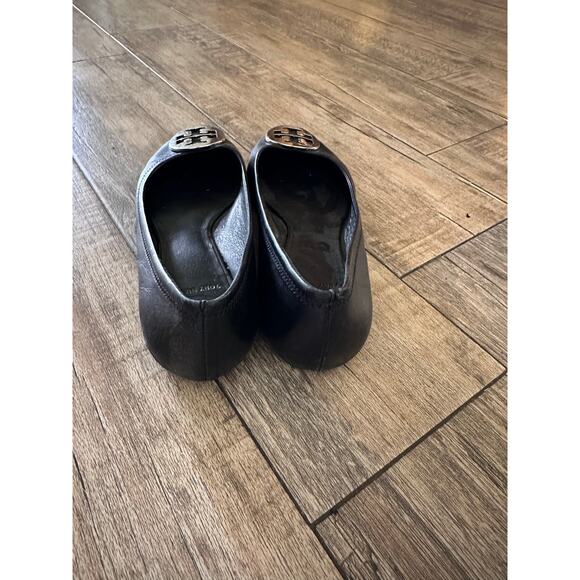 Tory Burch Women's Black Leather Reva Ballet Flats Size Size 7.5 - Picture 11 of 16